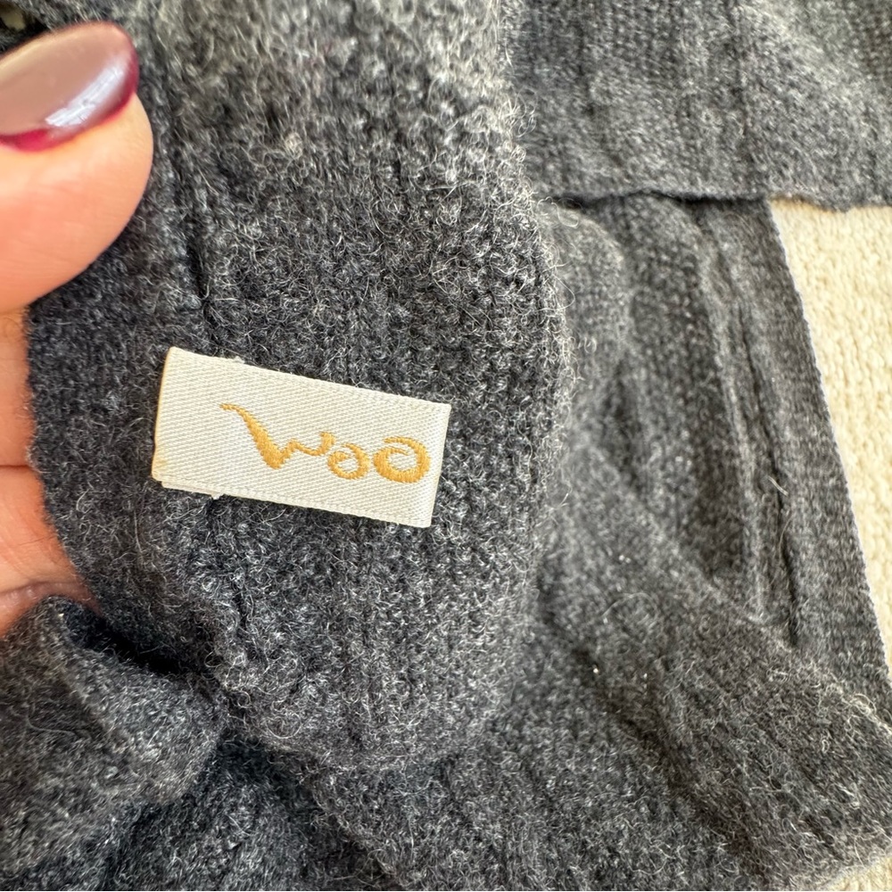 Woo Shanghai Luxury Brand Cashmere Scarf Wrap ,Shawl ,Cape, Chorcoal Gray - Picture 5 of 16